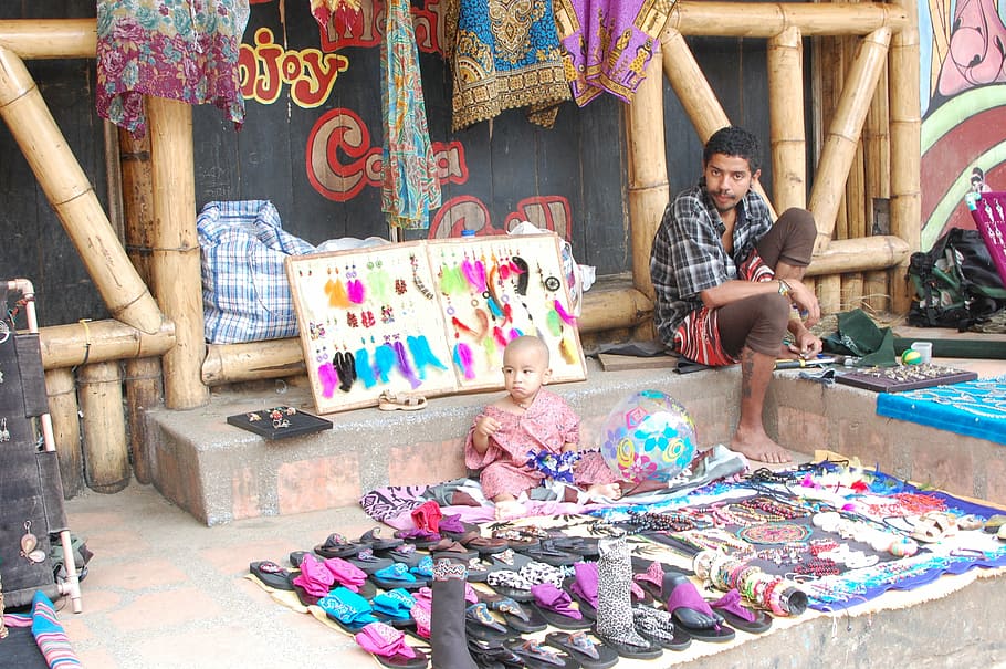 ecuador, hillocks, child, avatar, crafts, colors, people, beach, market, sale