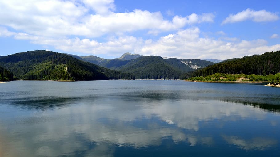mountain, body, water, daytime, bolboci, lake, bucegi, landscape, mountains, sky
