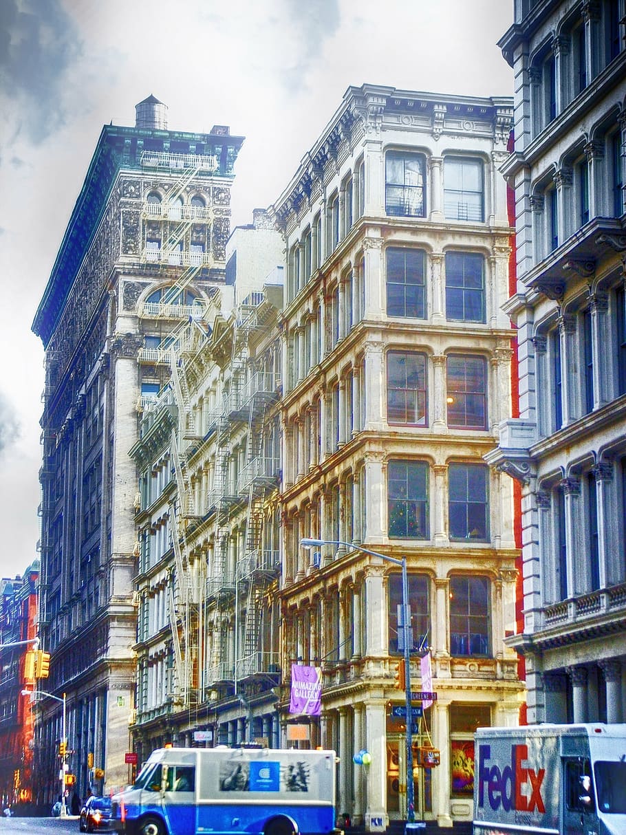 new york, soho, america, usa, united states, row of houses, hdr, building exterior, architecture, built structure