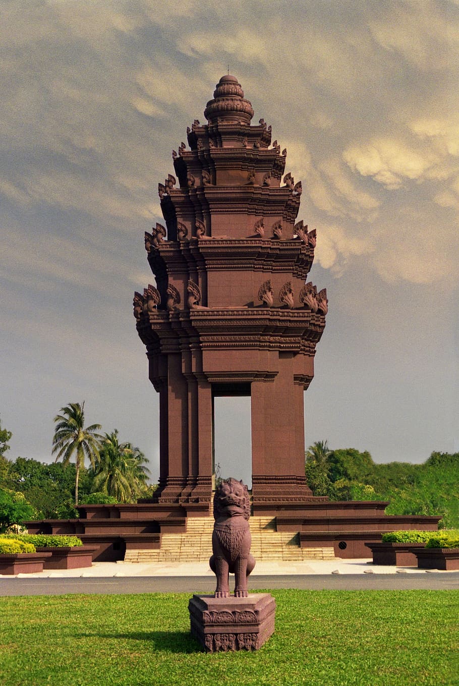 monument, cambodia, asia, khmer, landmark, architecture, famous, southeast, tourist, sky