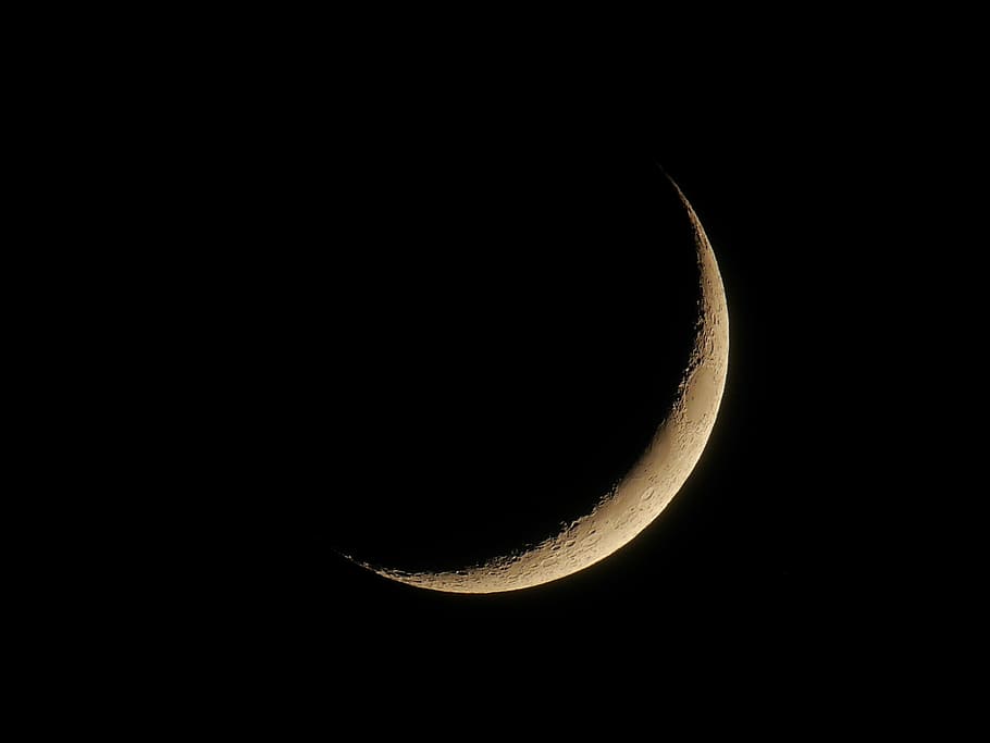 crescent moon, moon, crescent, night, space, round, astronomy, beauty in nature, nature, scenics