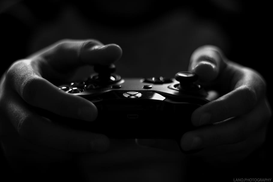 black and white, hand, blur, video, game, human hand, human body part, holding, close-up, one person