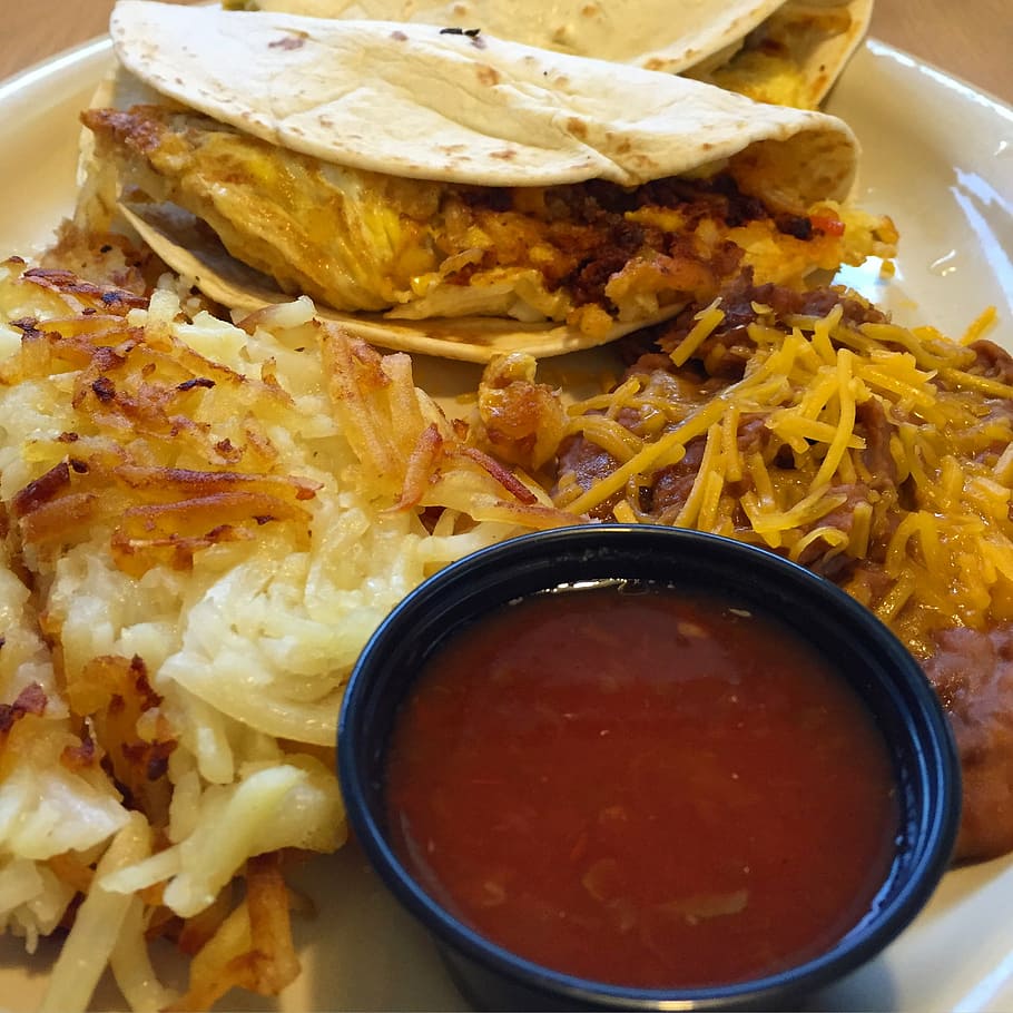 platillo redondo azul, desayuno, tacos, mexicano, comida, gourmet, tortilla - Pan plano, cena, vegetales, almuerzo