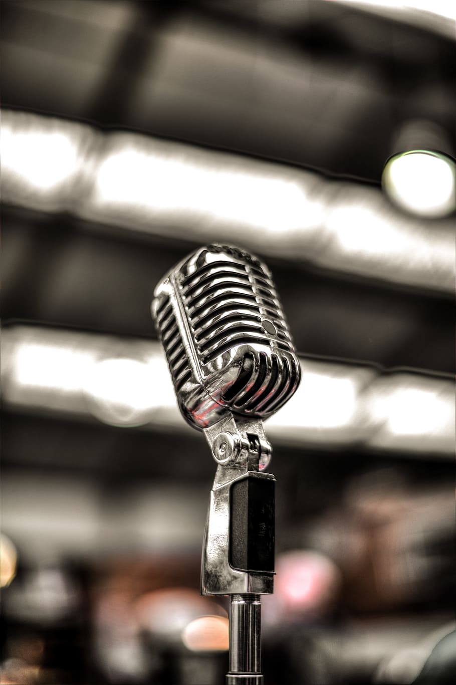 selective, focus photography, stage microphone, mic, music, sound, microphone, concert, audio, entertainment