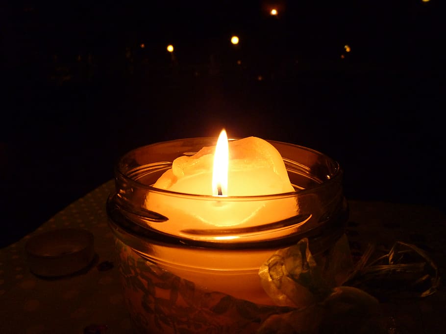 lit votive candle, candle, light, dark, flame, fire, burning, fire - natural phenomenon, illuminated, heat - temperature