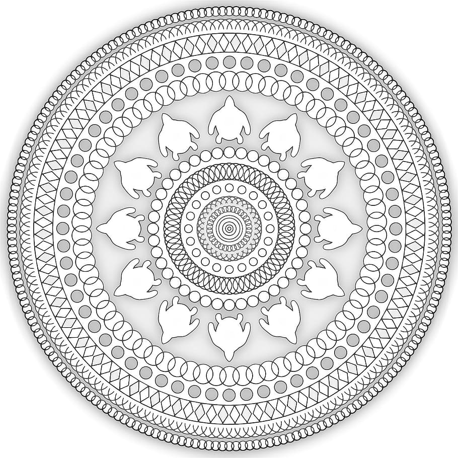 round, black, white, artwork, mandala, pattern, ethnic, design, art and craft, craft