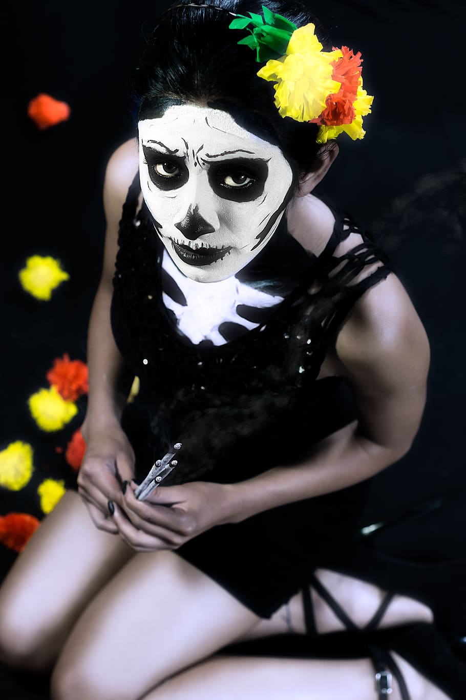 day of the dead, death, women, dark, halloween, dead, gothic, catrina, tradition, mexico