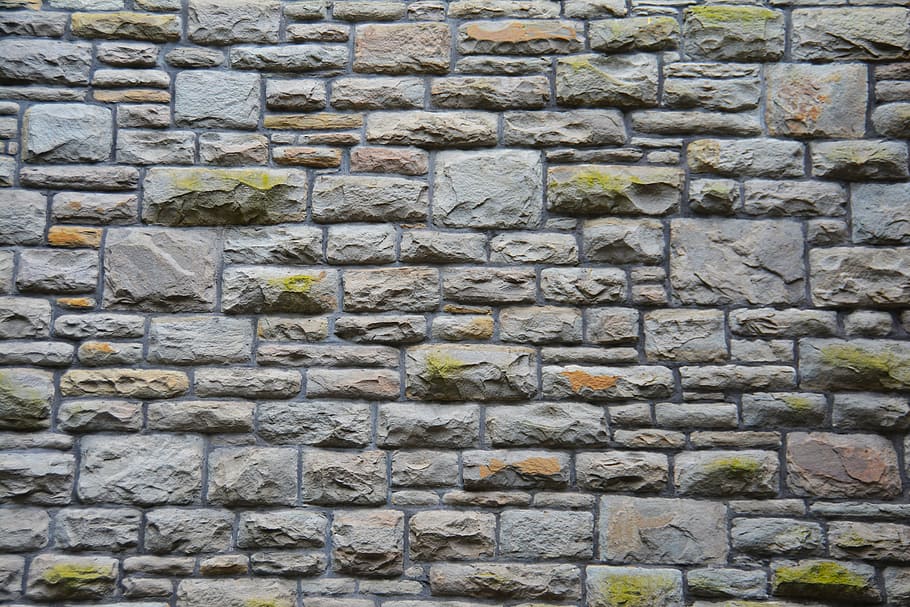 Muro de hormigón gris, muro de piedra, muro de Gales, piedra, Gales, muro, medieval, arquitectura, antigua, edificio