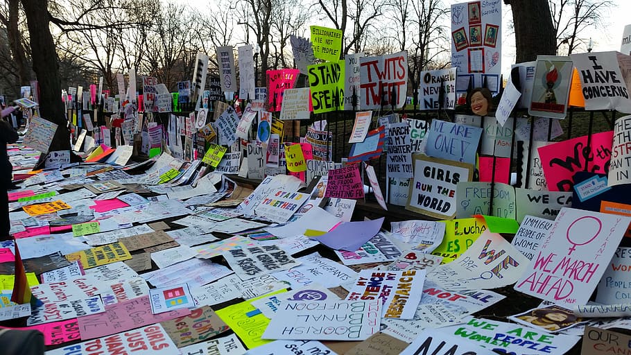photography, assorted, signage lot, protest, signs, women's march, placard, political, protesting, poster