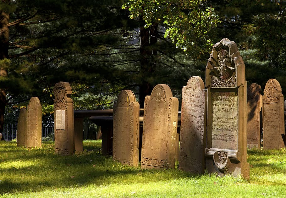 cementerio, tumba, tumbas, lápida, viejo cementerio, sol, cristianismo, hartford, connecticut, históricamente