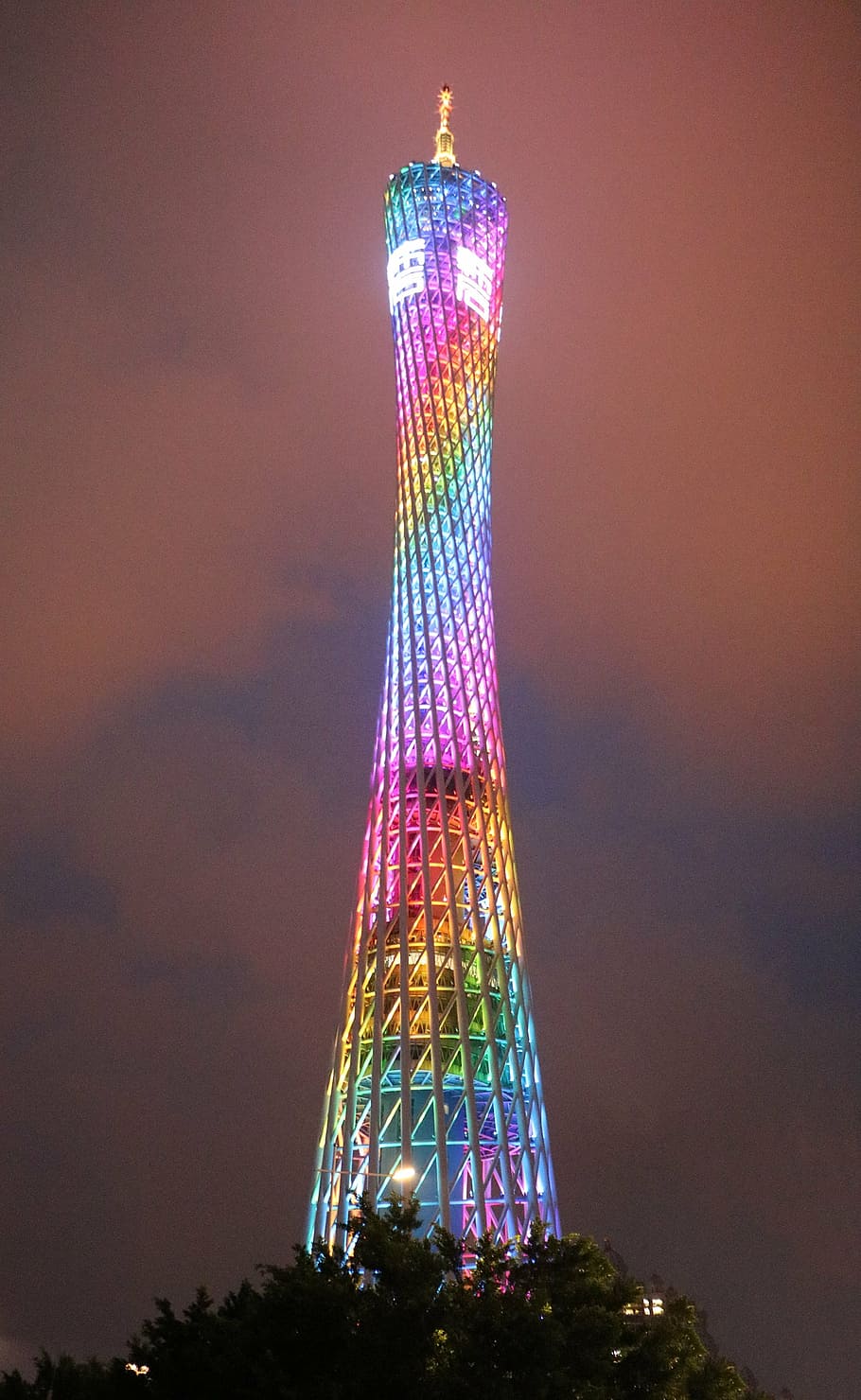 canton tower, waistline, tower telecom, night, tower, famous Place, architecture, cityscape, urban Scene, asia
