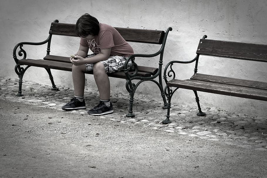 child, young people, youth, teen, lonely, alone, sad, mobile phone, boy, man