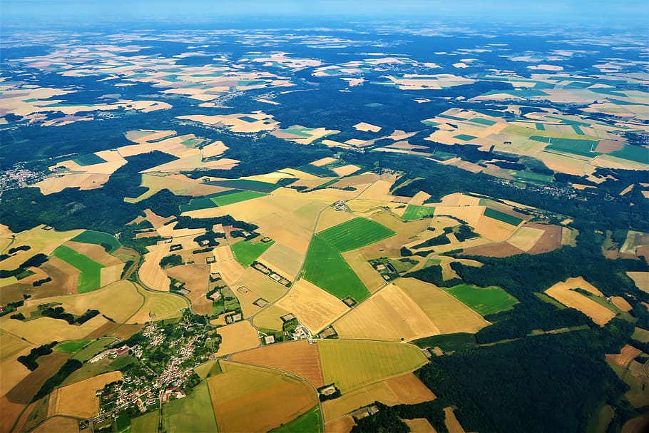 france, landscape, panorama, nature, land, fields, it's in the air, horizon, environmental, agriculture