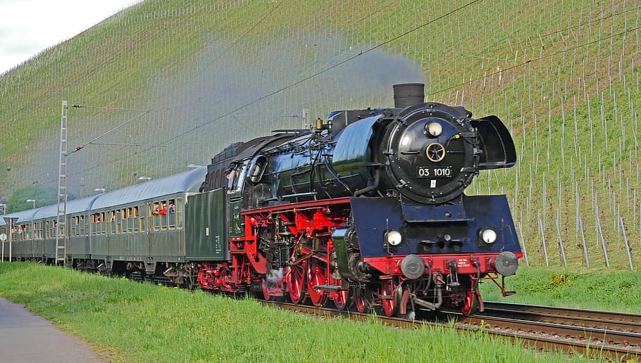 steam locomotive, steam train, plan steam, the steam spectacle in 2018, express train, br03, br 03, 031010, three cylindrical, silberlinge