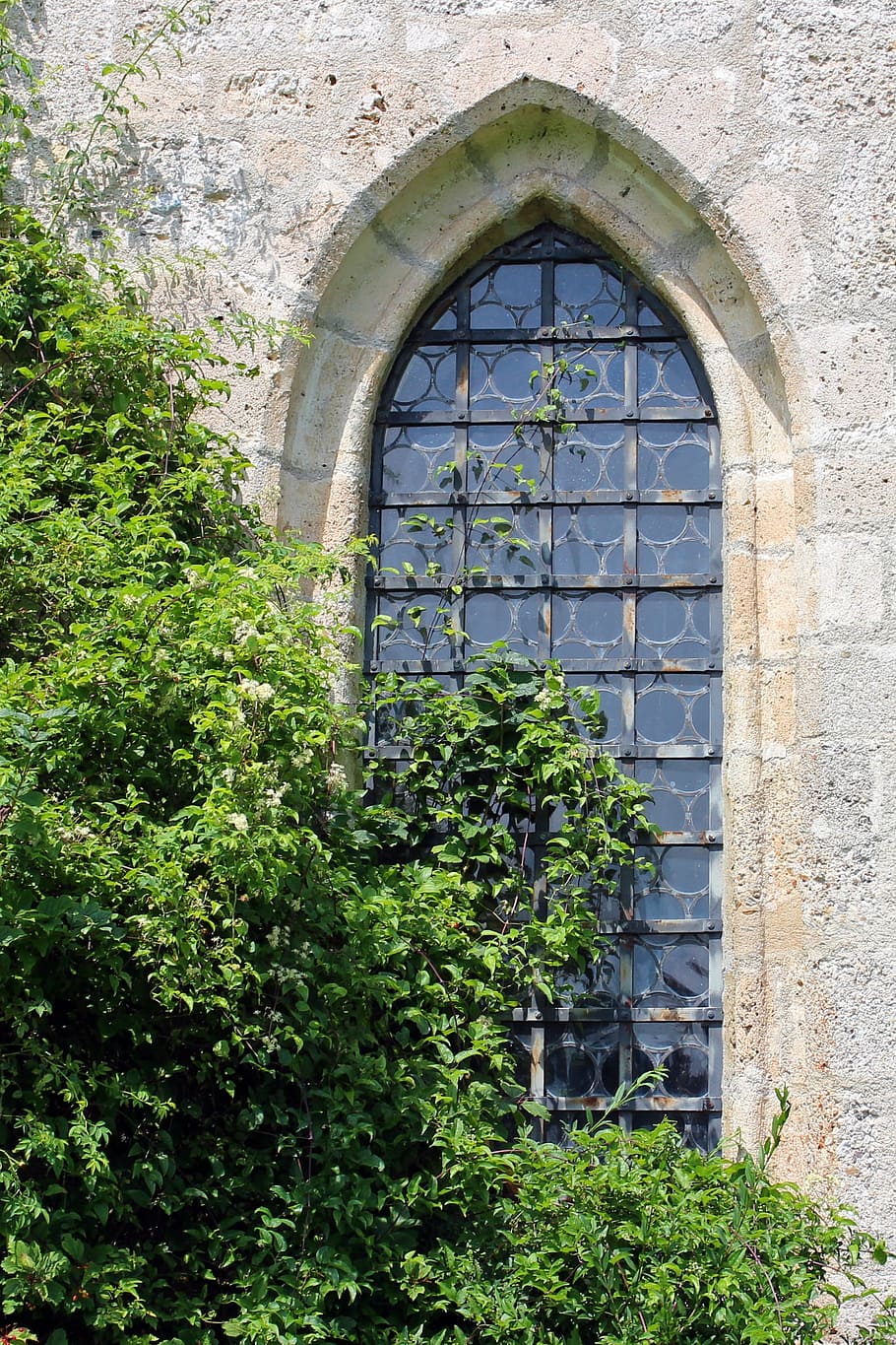 ventana, arco apuntado, ventana de iglesia, vidrio con plomo, viejo, metal, nostalgia, herrería, estructura construida, arquitectura