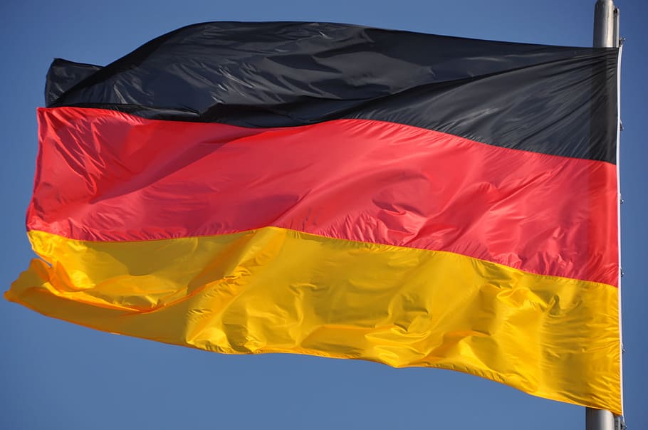 ドイツの旗, クローズアップ写真, ドイツ語, フラグ, ドイツ, ブラックレッドゴールド, フラッター, 風, ベルリン, ドイツ連邦議会議事堂