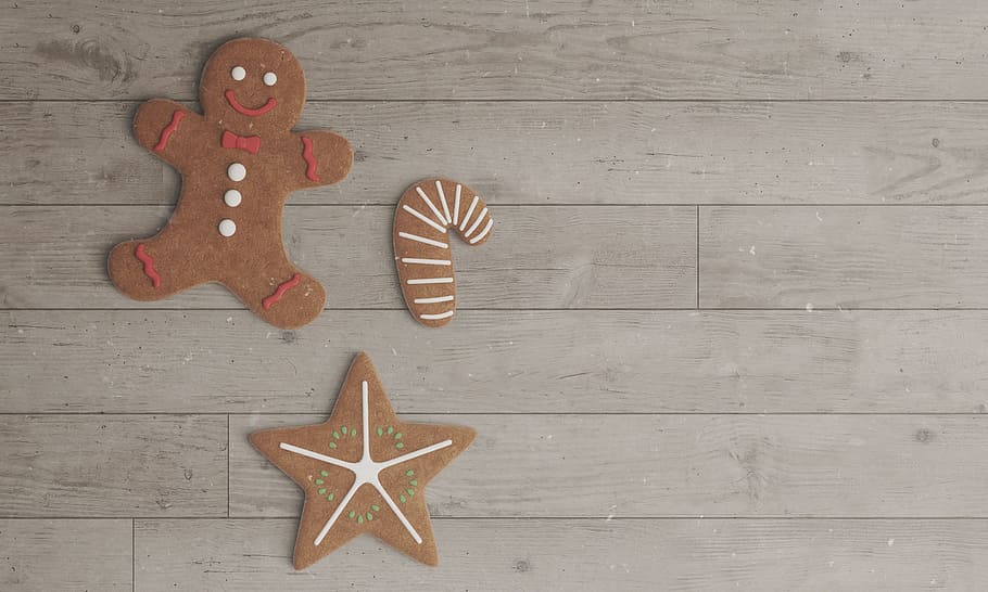 gingerbread, cane, star cookies, floor, brown, cookies, christmas cookies, gingerbread man, xmas, dessert