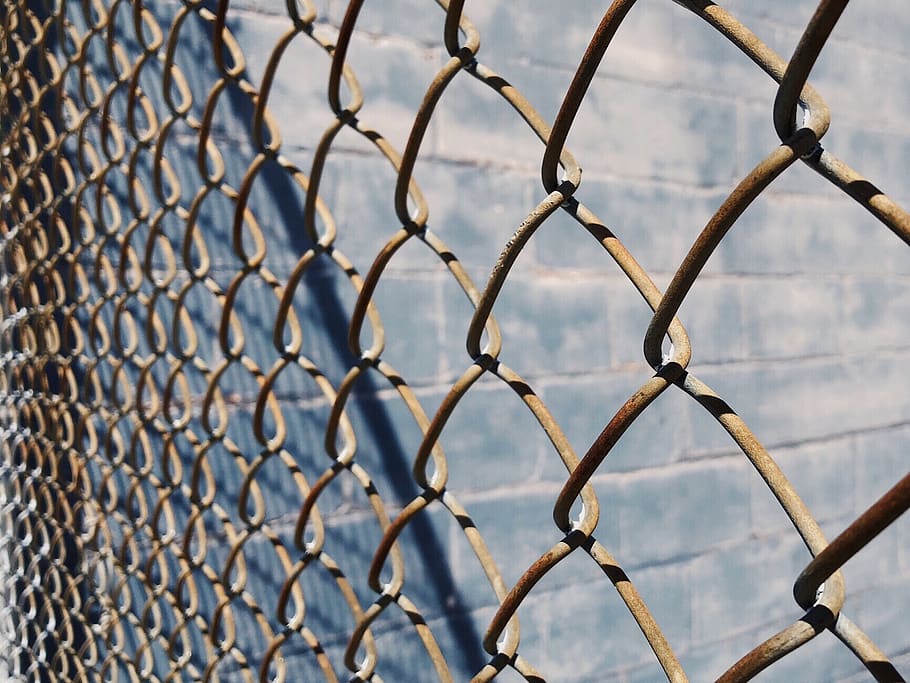 fence, chain link, metal, security, barrier, pattern, chain, link, chainlink fence, safety