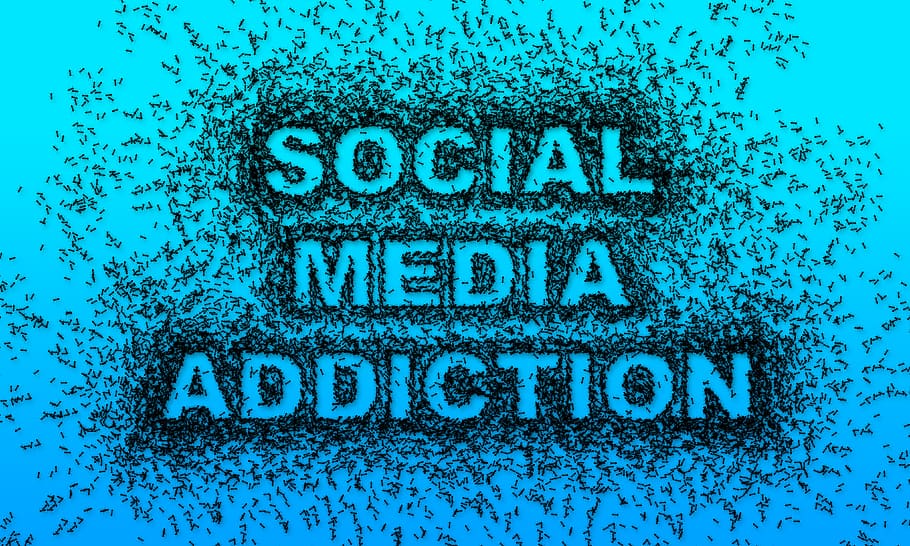 addiction, social media, social, network, media, addicted, dependent, text, communication, western script