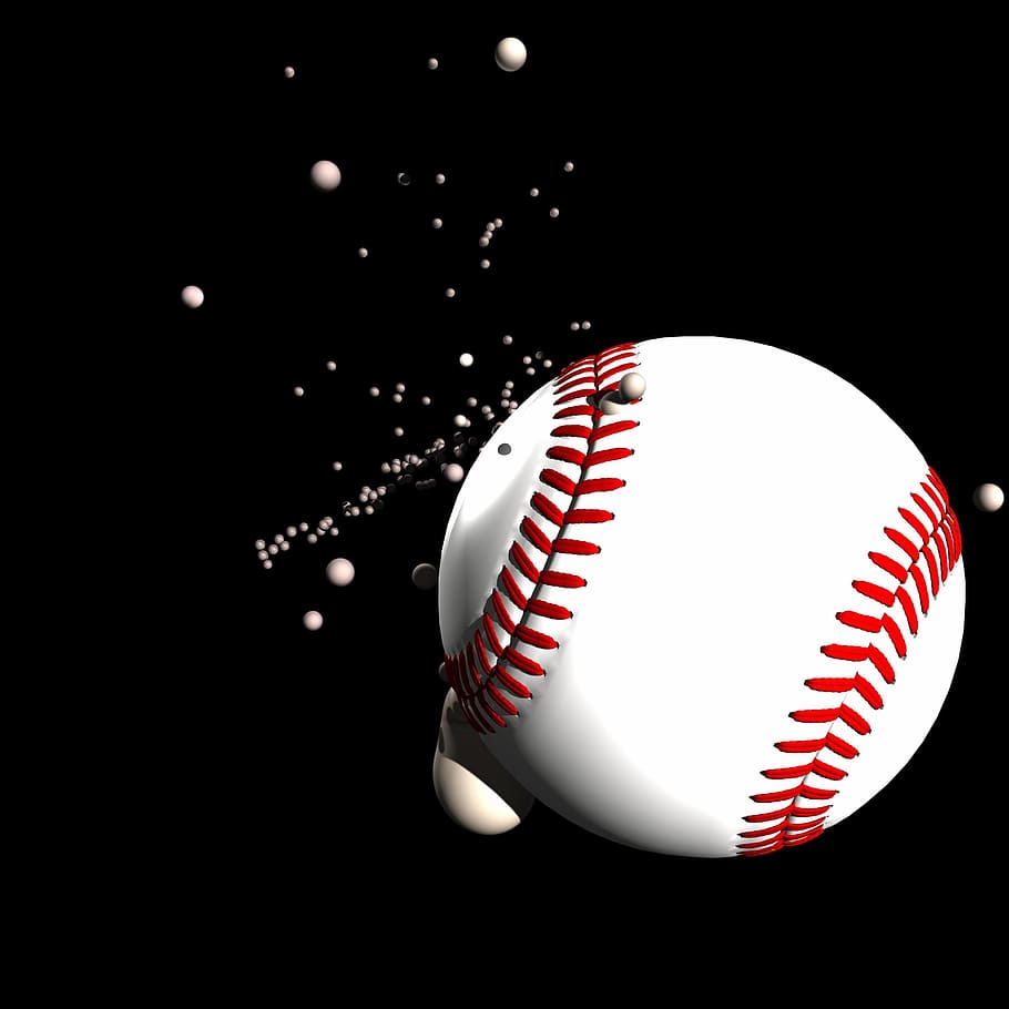 ilustración de béisbol, béisbol, pelota, impacto, jugar, diversión, deporte, volar, acción, americano