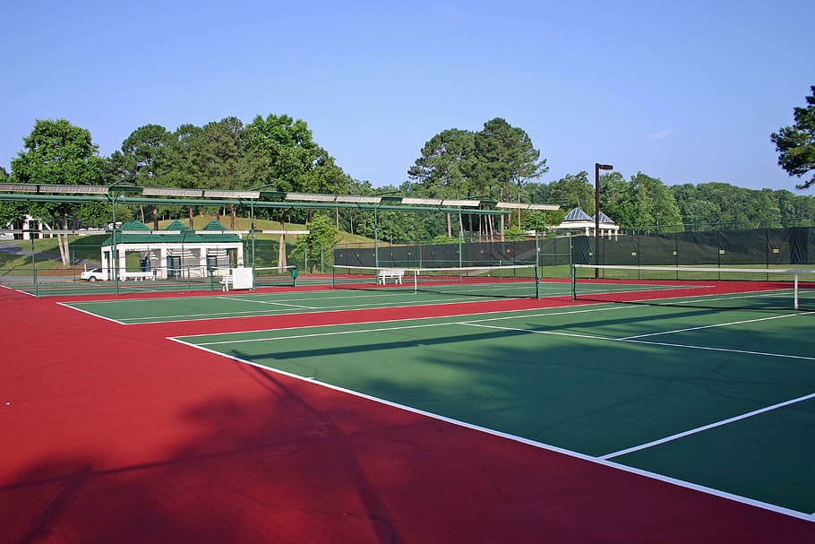 Georgia, Tennis Court, Racket, court, sport, tennis, leisure, recreation, trees, summer