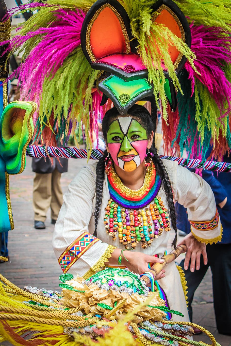 コロンビア, 民俗, 文化, 観光, 先住民族, 多色, 正面図, お祝い, 実在の人々, 衣装