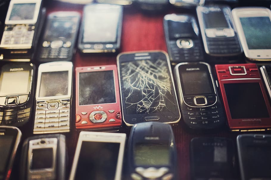 mobile phone, mobile, smartphone, phone, e waste, technology, close-up, communication, full frame, indoors