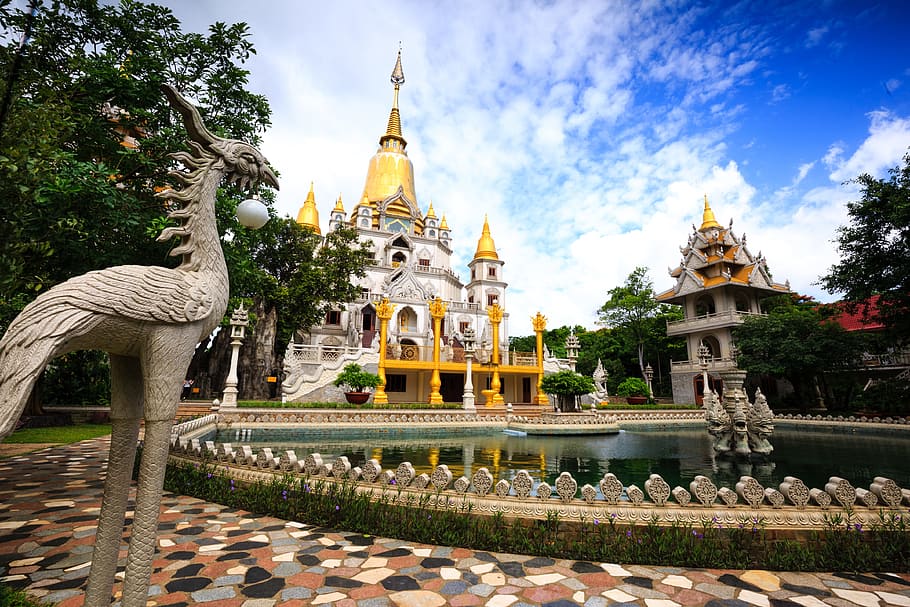 estatua del dragón, castillo, agrio, vietnam, buulong, ciudad, templo, viajes, cultura, agradable