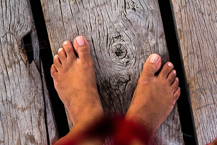 foot, feet, body, pedicure, toe, skin, scar, human body part, wood - material, real people