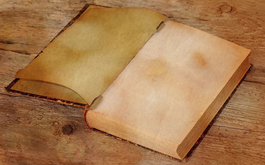 ページ, 木製, 表紙, 本, 古い, アンティーク, 空, 空のページ, 古い紙, 木製のテーブル