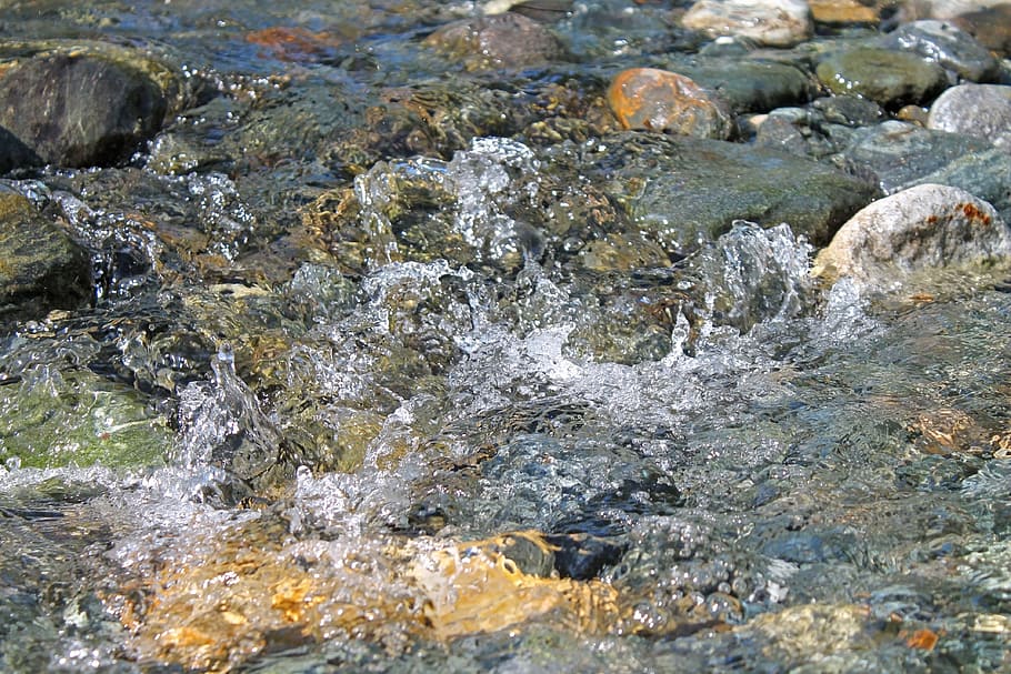agua clara, riachuelo, agua, piedras, transparencia, roca, sólido, roca - objeto, nadie, naturaleza