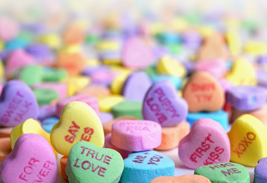 colorful, heart, candy, quotes, sweets, blur, multi colored, food and drink, food, sweet food
