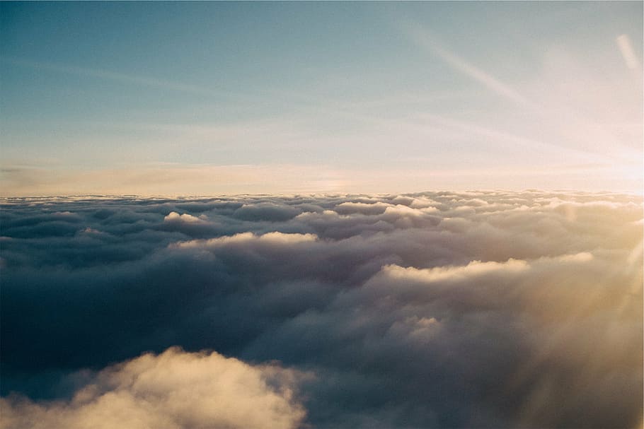 aerial, clouds, sky, photography, bed, air, sunrays, nature, beauty in nature, cloud - sky