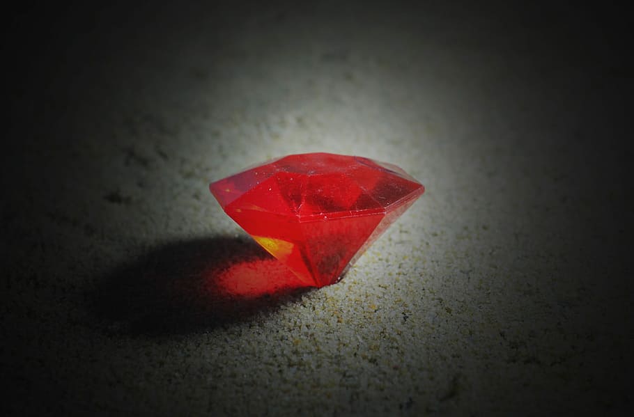 red diamond stone, Diamond, Red, Ruby, Toy, Symbol, Color, red, ruby, ground, sand