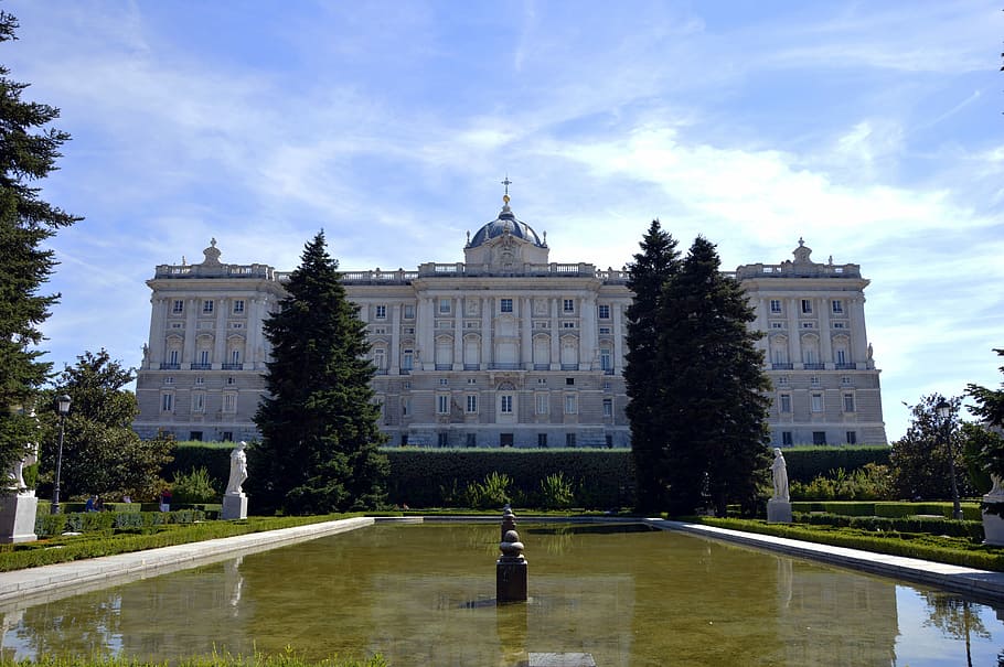 Palacio Real, Madrid, Ancient, Sky, palacio real, madrid, monument, architecture, history, color, summer