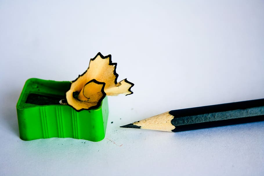緑の鉛筆削り, 鉛筆削り, 鉛筆, 削り, オフィス, 教育, 学校, グラファイト, 文房具, 緑色