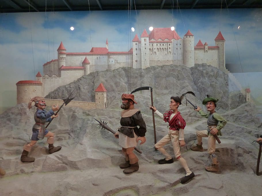 dying of the light, marionette theatre, doll, puppeteer, acting, castle, fortress, hohensalzburg fortress, group of people, full length