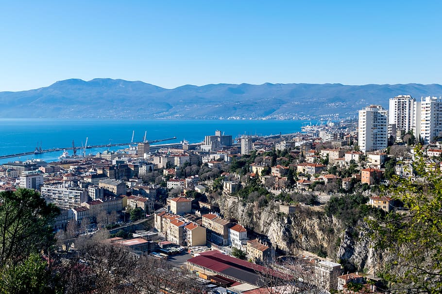 Croatia, Rijeka, Adriatic, Sea, Kvarner, adriatic, sea, fiume, panorama, town, cityscape