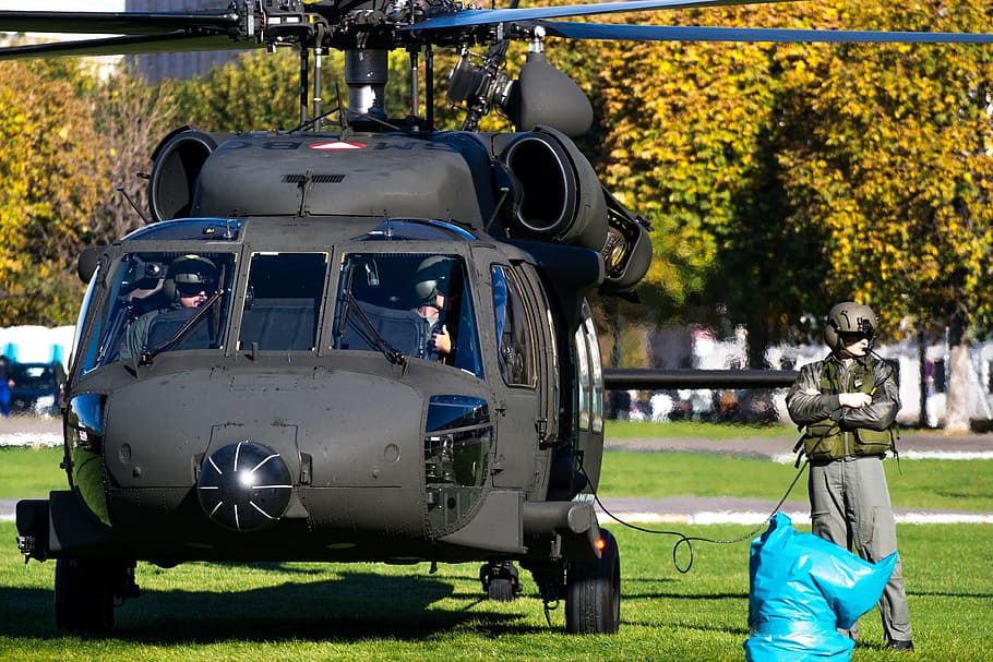 helicopter, black hawk, federal army, military, bundeswehr, transportation, day, plant, mode of transportation, air vehicle