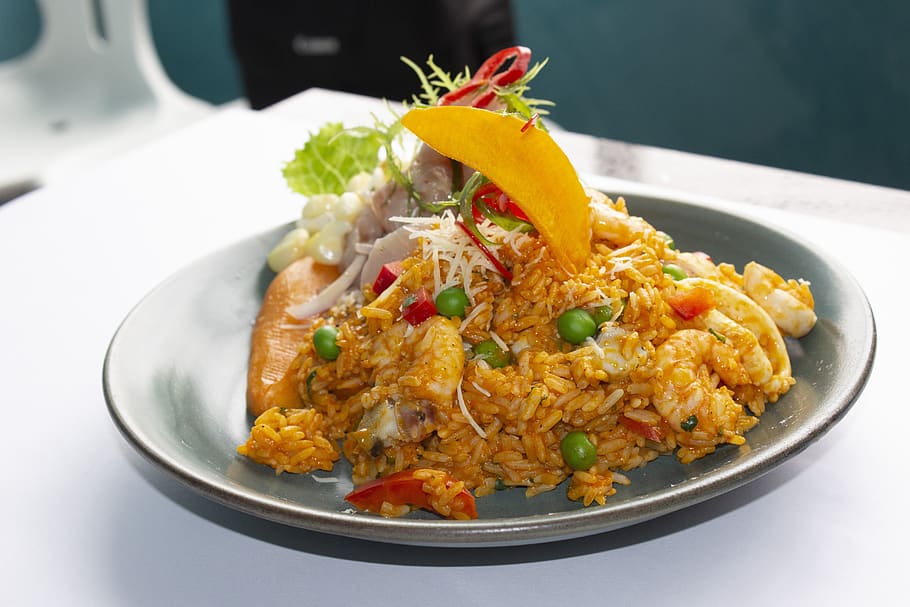 rice with seafood, food, seafood, delicious, lunch, spicy, shrimp, food and drink, ready-to-eat, rice - food staple