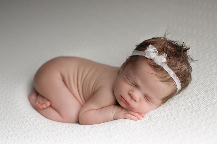 baby, child, cute, baby girl, sleeping, curled up, newborn, young, childhood, real people