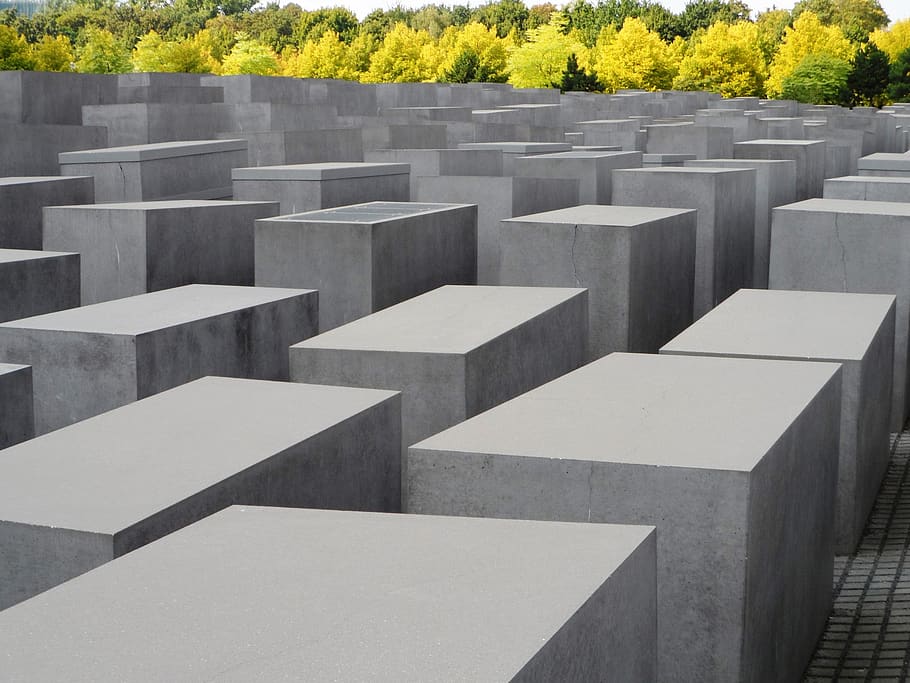 monumento, berlim, holocausto, monumentos, judeus, ponto de referência, memorial, concreto, cubo, bloco