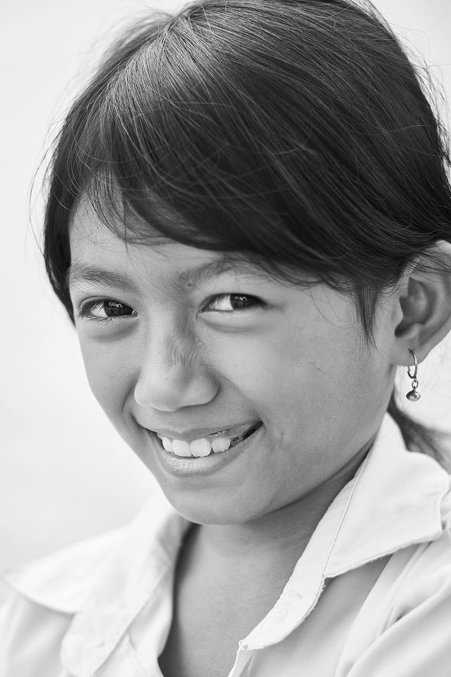 Retrato, Preto e branco, Humano, Menina, Mulheres, Camboja, viagem, documentário, contato, exposição