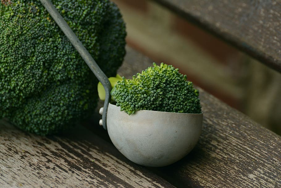 Brócolis, verde, saudável, ingrediente, vegetbale, vegetal, comida, frescura, alimentação saudável, madeira - material