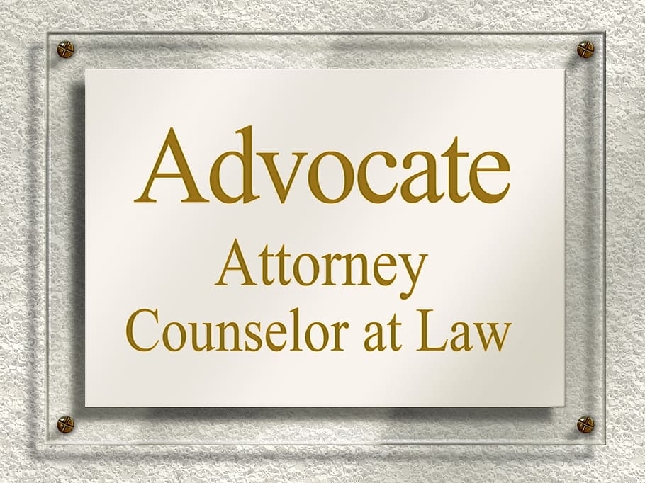 advocate attorney counselor, law signgage, door sign, nameplate, attorney, lawyer, jura, law, paragraph, study