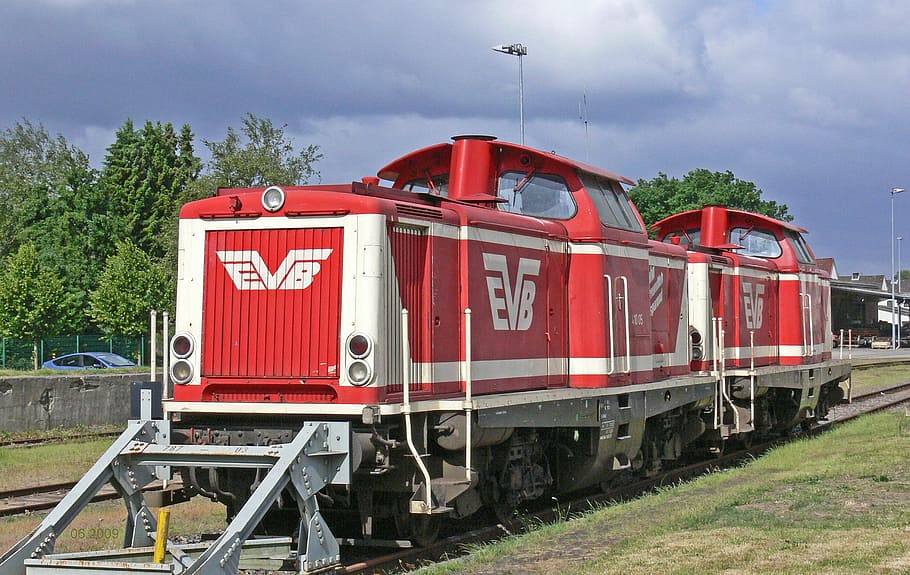 diesel locomotives, double traction, powerpack, evb, private railway, private network, bremervörde, wet triangle, lower saxony, germany