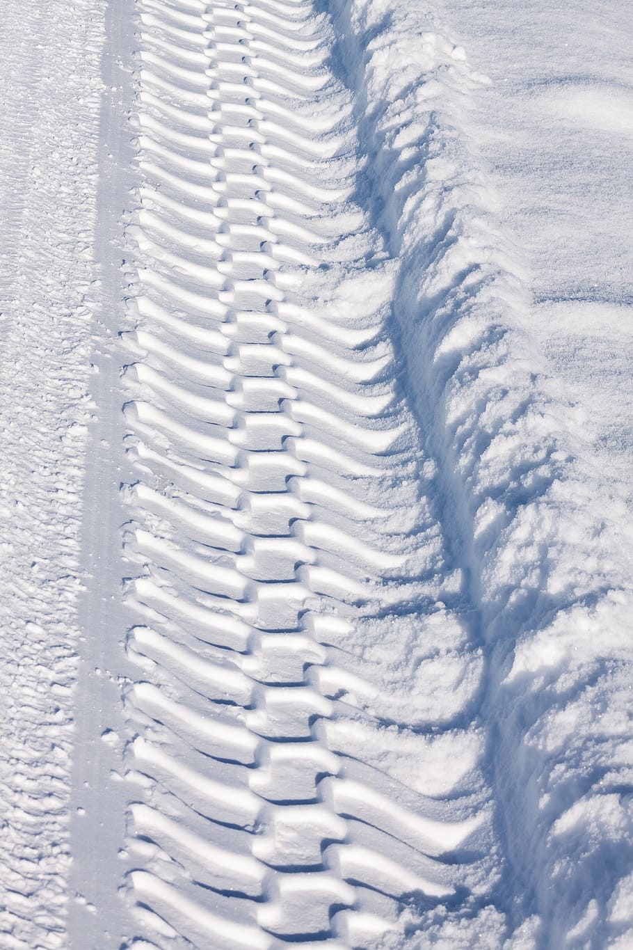 trace, snow, white, sunny, tire track, tractor, winter, pattern, fund, background