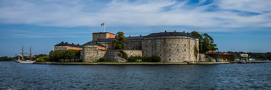 vaxholm, fort, stockholm, sweden, fortress, architecture, building, water, scandinavia, built structure