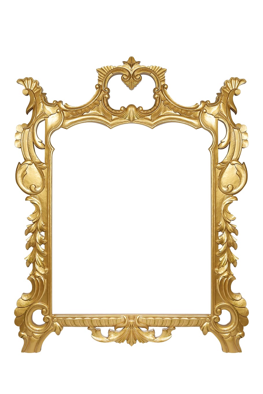 marco, oro, dorado, decorativo, diseño, ornamento, retro, creatividad, interior, fondo blanco