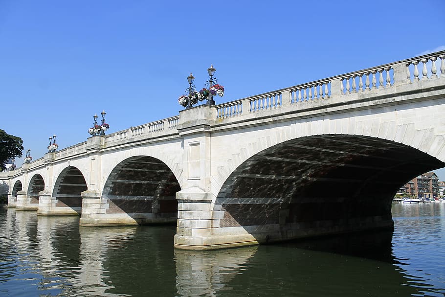 kingston, kingston upon thames, kingston bridge, river, london, architecture, reflection, england, thames, bridge